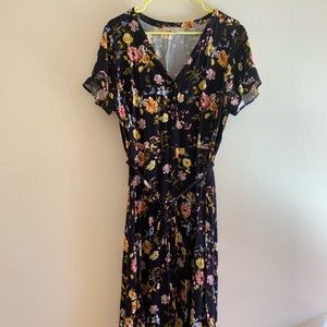 Floral Midi Button-Down Dress